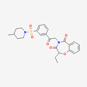 2-ethyl-4-(2-{3-[(4-methylpiperidin-1-yl)sulfonyl]phenyl}-2-oxoethyl)-1,4-benzoxazepine-3,5(2H,4H)-dione