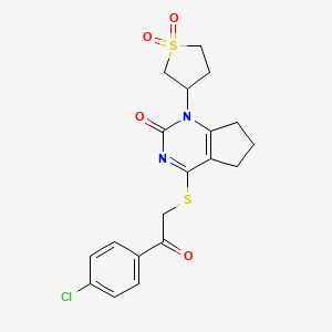 4-{[2-(4-chlorophenyl)-2-oxoethyl]sulfanyl}-1-(1,1-dioxidotetrahydrothiophen-3-yl)-1,5,6,7-tetrahydro-2H-cyclopenta[d]pyrimidin-2-one