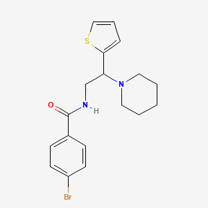 4-bromo-N-[2-(piperidin-1-yl)-2-(thiophen-2-yl)ethyl]benzamide