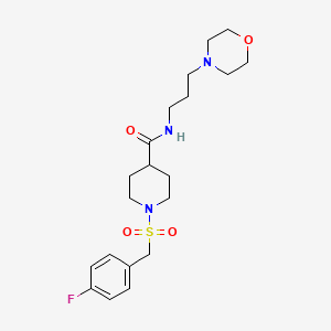 molecular formula C20H30FN3O4S B11337889 1-[(4-fluorobenzyl)sulfonyl]-N-[3-(morpholin-4-yl)propyl]piperidine-4-carboxamide 