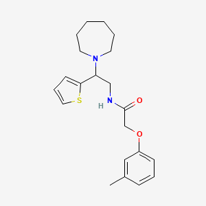 molecular formula C21H28N2O2S B11337920 N-[2-(azepan-1-yl)-2-(thiophen-2-yl)ethyl]-2-(3-methylphenoxy)acetamide 