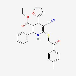 Ethyl 5-cyano-4-(furan-2-yl)-6-{[2-(4-methylphenyl)-2-oxoethyl]sulfanyl}-2-phenyl-1,4-dihydropyridine-3-carboxylate