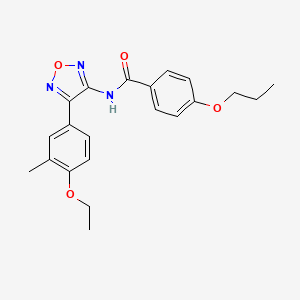 molecular formula C21H23N3O4 B11337935 N-[4-(4-ethoxy-3-methylphenyl)-1,2,5-oxadiazol-3-yl]-4-propoxybenzamide 