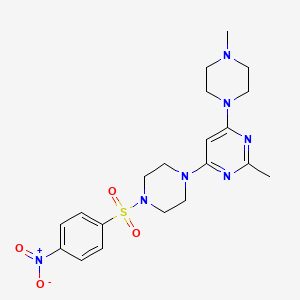 2-Methyl-4-(4-methylpiperazin-1-YL)-6-[4-(4-nitrobenzenesulfonyl)piperazin-1-YL]pyrimidine