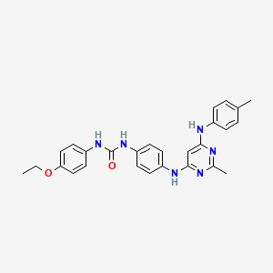 molecular formula C27H28N6O2 B11337948 1-(4-Ethoxyphenyl)-3-(4-((2-methyl-6-(p-tolylamino)pyrimidin-4-yl)amino)phenyl)urea 