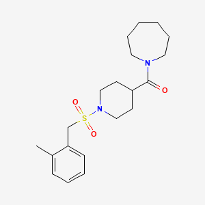 molecular formula C20H30N2O3S B11337950 Azepan-1-yl{1-[(2-methylbenzyl)sulfonyl]piperidin-4-yl}methanone 