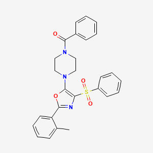 {4-[2-(2-Methylphenyl)-4-(phenylsulfonyl)-1,3-oxazol-5-yl]piperazin-1-yl}(phenyl)methanone