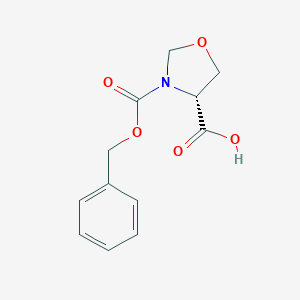 molecular formula C12H13NO5 B113380 (R)-(+)-3-(苄氧羰基)-4-噁唑烷羧酸 CAS No. 97534-84-4