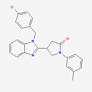 molecular formula C25H22BrN3O B11338000 4-[1-(4-bromobenzyl)-1H-benzimidazol-2-yl]-1-(3-methylphenyl)pyrrolidin-2-one 