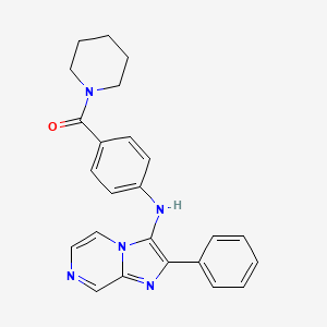 molecular formula C24H23N5O B11338042 {4-[(2-Phenylimidazo[1,2-a]pyrazin-3-yl)amino]phenyl}(piperidin-1-yl)methanone 