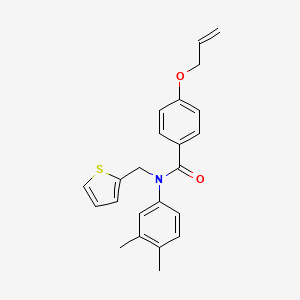 molecular formula C23H23NO2S B11338069 N-(3,4-dimethylphenyl)-4-(prop-2-en-1-yloxy)-N-(thiophen-2-ylmethyl)benzamide 