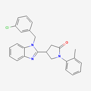 molecular formula C25H22ClN3O B11338077 4-[1-(3-chlorobenzyl)-1H-benzimidazol-2-yl]-1-(2-methylphenyl)pyrrolidin-2-one 