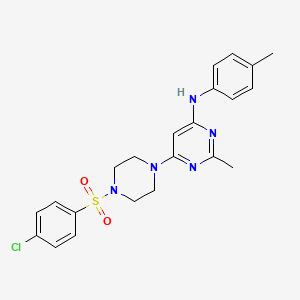 6-(4-((4-chlorophenyl)sulfonyl)piperazin-1-yl)-2-methyl-N-(p-tolyl)pyrimidin-4-amine