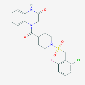 4-({1-[(2-chloro-6-fluorobenzyl)sulfonyl]piperidin-4-yl}carbonyl)-3,4-dihydroquinoxalin-2(1H)-one