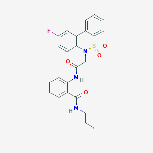 N-butyl-2-{[(9-fluoro-5,5-dioxido-6H-dibenzo[c,e][1,2]thiazin-6-yl)acetyl]amino}benzamide