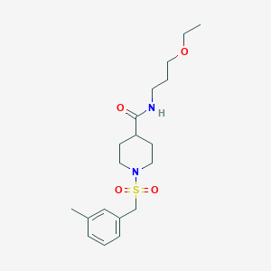 molecular formula C19H30N2O4S B11338131 N-(3-ethoxypropyl)-1-[(3-methylbenzyl)sulfonyl]piperidine-4-carboxamide 