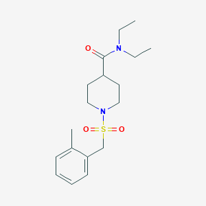 molecular formula C18H28N2O3S B11338158 N,N-diethyl-1-[(2-methylbenzyl)sulfonyl]piperidine-4-carboxamide 