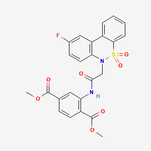 dimethyl 2-{[(9-fluoro-5,5-dioxido-6H-dibenzo[c,e][1,2]thiazin-6-yl)acetyl]amino}terephthalate