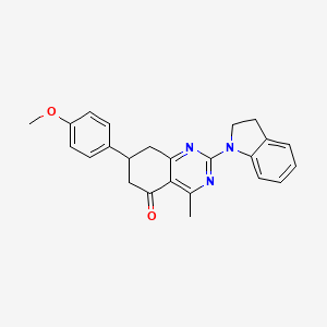 molecular formula C24H23N3O2 B11338172 2-(2,3-dihydro-1H-indol-1-yl)-7-(4-methoxyphenyl)-4-methyl-7,8-dihydroquinazolin-5(6H)-one 