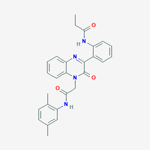 molecular formula C27H26N4O3 B11338187 N-[2-(4-{2-[(2,5-dimethylphenyl)amino]-2-oxoethyl}-3-oxo-3,4-dihydroquinoxalin-2-yl)phenyl]propanamide 