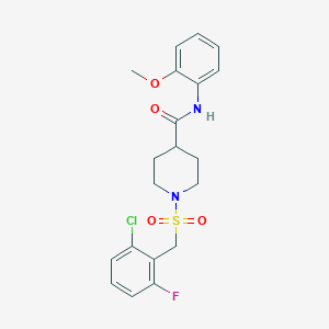 molecular formula C20H22ClFN2O4S B11338201 1-[(2-chloro-6-fluorobenzyl)sulfonyl]-N-(2-methoxyphenyl)piperidine-4-carboxamide 