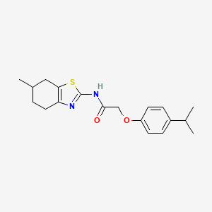 molecular formula C19H24N2O2S B11338209 N-(6-methyl-4,5,6,7-tetrahydro-1,3-benzothiazol-2-yl)-2-[4-(propan-2-yl)phenoxy]acetamide 