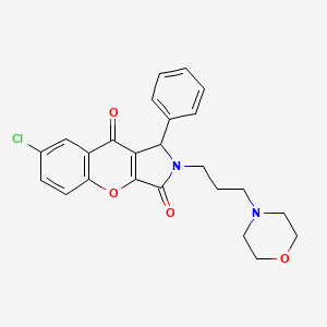 molecular formula C24H23ClN2O4 B11338220 7-Chloro-2-[3-(morpholin-4-yl)propyl]-1-phenyl-1,2-dihydrochromeno[2,3-c]pyrrole-3,9-dione 