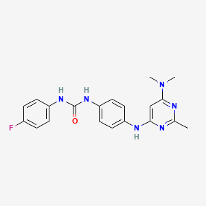 molecular formula C20H21FN6O B11338250 1-(4-((6-(Dimethylamino)-2-methylpyrimidin-4-yl)amino)phenyl)-3-(4-fluorophenyl)urea 