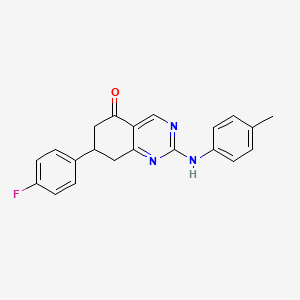 (2Z)-7-(4-fluorophenyl)-2-[(4-methylphenyl)imino]-2,6,7,8-tetrahydroquinazolin-5(1H)-one