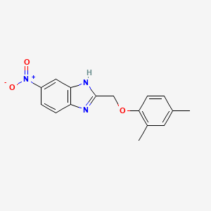 molecular formula C16H15N3O3 B11338264 2-[(2,4-dimethylphenoxy)methyl]-5-nitro-1H-benzimidazole 