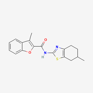 3-methyl-N-(6-methyl-4,5,6,7-tetrahydro-1,3-benzothiazol-2-yl)-1-benzofuran-2-carboxamide