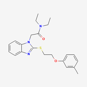 N,N-diethyl-2-(2-{[2-(3-methylphenoxy)ethyl]sulfanyl}-1H-benzimidazol-1-yl)acetamide