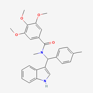 N-[1H-indol-3-yl(4-methylphenyl)methyl]-3,4,5-trimethoxy-N-methylbenzamide