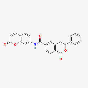 1-oxo-N-(2-oxo-2H-chromen-7-yl)-3-phenyl-3,4-dihydro-1H-isochromene-6-carboxamide