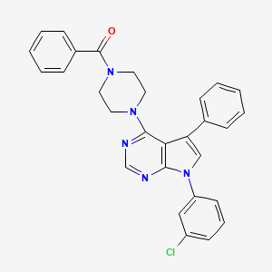 {4-[7-(3-chlorophenyl)-5-phenyl-7H-pyrrolo[2,3-d]pyrimidin-4-yl]piperazin-1-yl}(phenyl)methanone