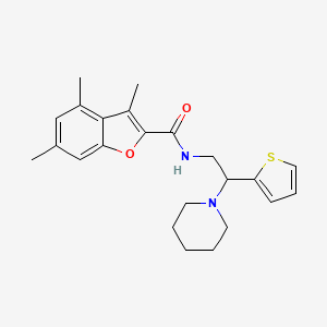 3,4,6-trimethyl-N-[2-(piperidin-1-yl)-2-(thiophen-2-yl)ethyl]-1-benzofuran-2-carboxamide