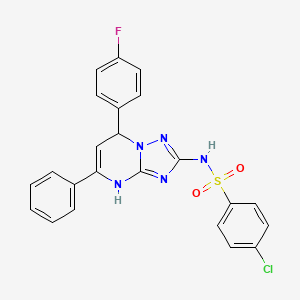 4-chloro-N-[7-(4-fluorophenyl)-5-phenyl-3,7-dihydro[1,2,4]triazolo[1,5-a]pyrimidin-2-yl]benzenesulfonamide