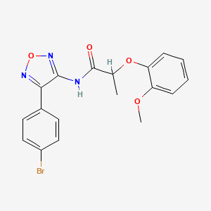 molecular formula C18H16BrN3O4 B11338345 N-[4-(4-bromophenyl)-1,2,5-oxadiazol-3-yl]-2-(2-methoxyphenoxy)propanamide 