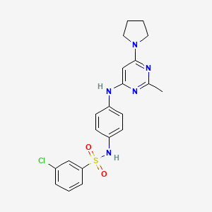 3-chloro-N-(4-((2-methyl-6-(pyrrolidin-1-yl)pyrimidin-4-yl)amino)phenyl)benzenesulfonamide