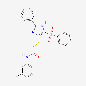 N-(3-methylphenyl)-2-{[2-phenyl-4-(phenylsulfonyl)-1H-imidazol-5-yl]sulfanyl}acetamide