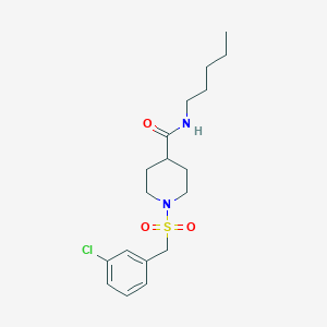 molecular formula C18H27ClN2O3S B11338391 1-[(3-chlorobenzyl)sulfonyl]-N-pentylpiperidine-4-carboxamide 