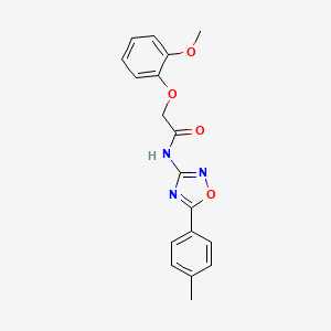 molecular formula C18H17N3O4 B11338409 2-(2-methoxyphenoxy)-N-[5-(4-methylphenyl)-1,2,4-oxadiazol-3-yl]acetamide 