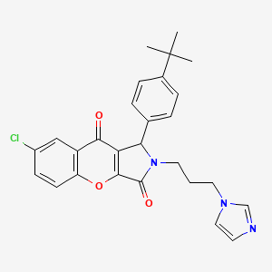 molecular formula C27H26ClN3O3 B11338447 1-(4-tert-butylphenyl)-7-chloro-2-[3-(1H-imidazol-1-yl)propyl]-1,2-dihydrochromeno[2,3-c]pyrrole-3,9-dione 