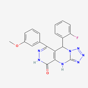 8-(2-fluorophenyl)-10-(3-methoxyphenyl)-2,4,5,6,7,11,12-heptazatricyclo[7.4.0.03,7]trideca-1(9),3,5,10-tetraen-13-one