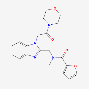 molecular formula C20H22N4O4 B11338482 N-methyl-N-({1-[2-(morpholin-4-yl)-2-oxoethyl]-1H-benzimidazol-2-yl}methyl)furan-2-carboxamide 