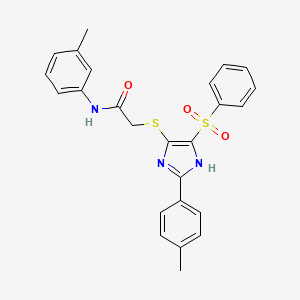 molecular formula C25H23N3O3S2 B11338494 N-(3-methylphenyl)-2-{[2-(4-methylphenyl)-4-(phenylsulfonyl)-1H-imidazol-5-yl]sulfanyl}acetamide 