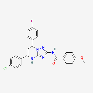 N-[5-(4-chlorophenyl)-7-(4-fluorophenyl)-3,7-dihydro[1,2,4]triazolo[1,5-a]pyrimidin-2-yl]-4-methoxybenzamide