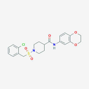 1-[(2-chlorobenzyl)sulfonyl]-N-(2,3-dihydro-1,4-benzodioxin-6-yl)piperidine-4-carboxamide