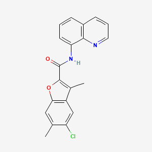 molecular formula C20H15ClN2O2 B11338554 5-chloro-3,6-dimethyl-N-(quinolin-8-yl)-1-benzofuran-2-carboxamide 