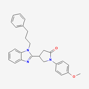 molecular formula C27H27N3O2 B11338561 1-(4-methoxyphenyl)-4-[1-(3-phenylpropyl)-1H-benzimidazol-2-yl]pyrrolidin-2-one 